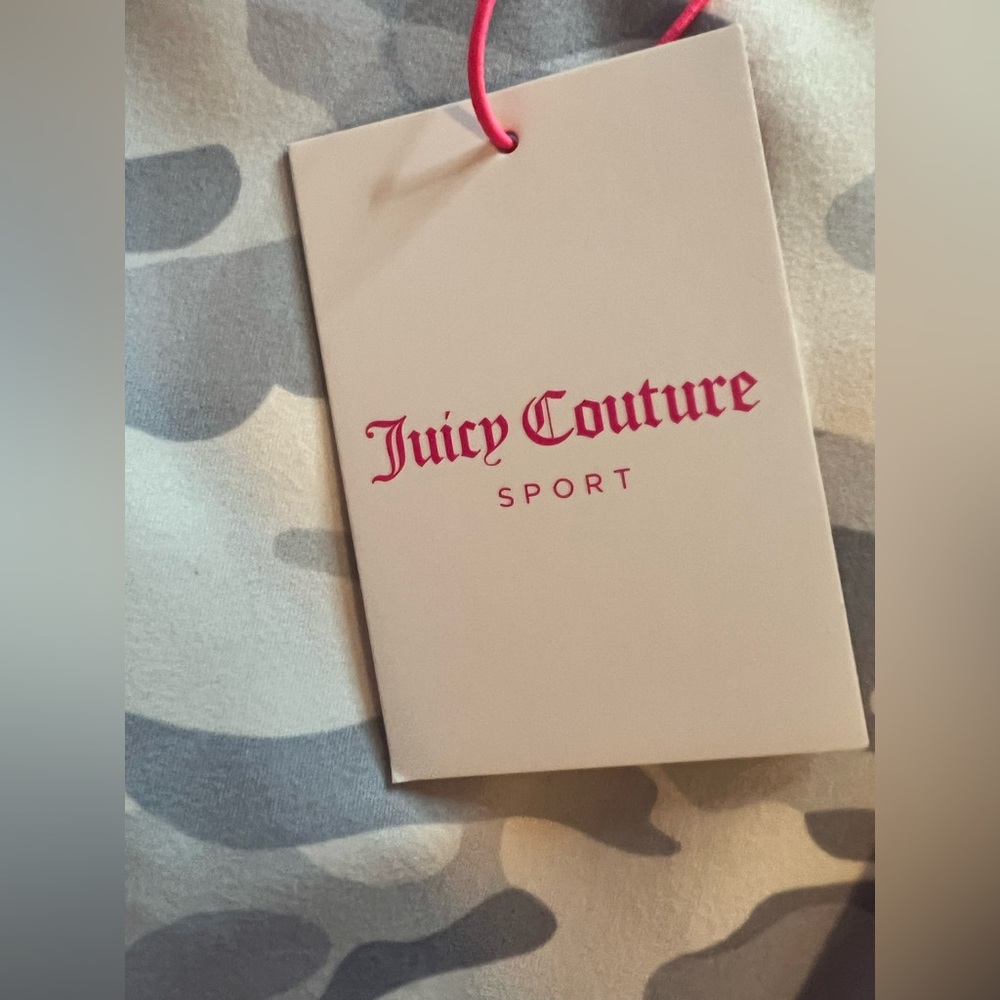 🍒 Juicy Couture Sport Leggings – Gray Camo & Glitter Stripe | Large | y2k bling - Picture 3 of 8